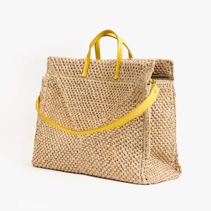 Clare V Tan and Yellow Tote Bag